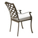 Outdoor Patio Aluminum Dining Arm Chair With Cushion, Set of 2, Cast Slate - DTYStore