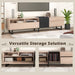 Modern TV Stand for 80'' TV with Double Storage Space, Media Console Table, Entertainment Center with Drop Down Door for Living Room, Bedroom, Home Theatre - DTYStore