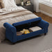 64.5" Bed Bench for Bed Room Nails Tufted Chaise of Lounge with Storage Velvet Upholstery Navy Blue