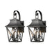 Black Outdoor Wall Lantern 2-Light, Large Outside Modern Wall Sconce Light Fixture, Industrial Porch Light Wall Mount with Glass, Waterproof Farmhouse Exterior Lamp Lighting (2 Pack)