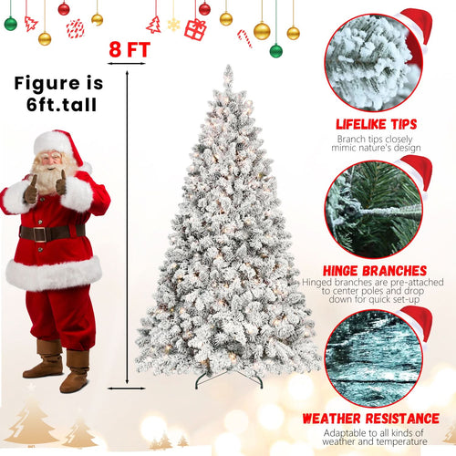 4FT Flocked Christmas Tree with 150 UL Lights and 21 Natural Pine Cones – Snowy PVC Tips, 366 Tips, Hinged Structure, Stable Metal Stand, Easy Setup - Image 16