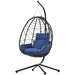 Egg Chair with Stand Indoor Outdoor Swing Chair Patio Wicker Hanging Egg Chair Hanging Basket Chair Hammock Chair with Stand for Bedroom Living Room Balcony - DTYStore