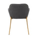 Daniella Contemporary Dining Chair in Gold Metal and Charcoal Fabric by LumiSource - Set of 2 - DTYStore