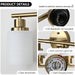 5-Light Golden Bathroom Vanity Light Fixture, Frosted Glass Shades, Modern Wall Mounted Lighting (No Bulbs) - DTYStore