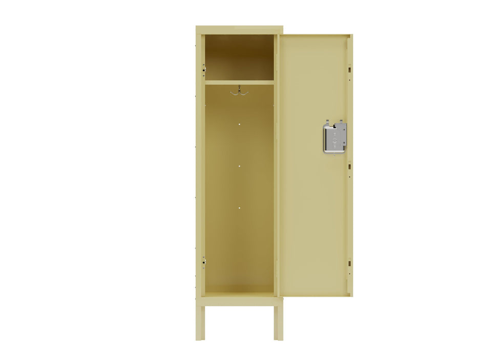 1 Door Tall Single Metal Locker-Retro Style Storage Cabinet--Industrial Furniture--For Living Room/Bedroom/Storage Room/Gym/School--Yellow - DTYStore