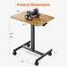 Mobile Rolling Standing Desk Laptop Computer Cart for Home - DTYStore