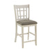 Antique White Finish Wood Framed Counter Height Chair Set of 2pc Upholstered Seat Casual Dining Room Furniture - DTYStore