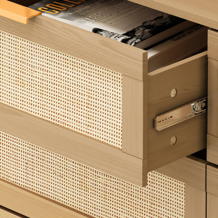 6 drawers Rattan dresser Rattan Drawer, Bedroom,Living Room - DTYStore