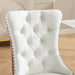 Furniture, Nikki Collection Modern, High-end Tufted Solid Wood Contemporary PU and Velvet Upholstered Dining Chair with Wood Legs Nailhead Trim 2-Pcs Set, White+Pink, SW2101WP - DTYStore