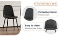 Modern Minimalist Black Dining Chair Set - Six Chairs per Box, Stable and Comfortable.Modern Mid-Century Style Upholstered Side Chairs,Spoon Shaped Chairs With Black Metal Legs. - DTYStore