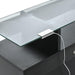 Slim Entryway Organizer with 2 Flip Drawers, Tempered Glass Top Shoe Storage Cabinet with Drawer, Free Standing Tipping Bucket Shoe Rack with LED Light for Hallway, Black - DTYStore