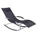 Outsunny Zero Gravity Rocking Chair Outdoor Chaise Lounge Chair Recliner Rocker with Detachable Pillow and Durable Weather-Fighting Fabric for Patio, Deck, Pool, Black - DTYStore