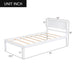 Platform Bed Frame with Headboard, Wood Slat Support, No Box Spring Needed,Twin, White
