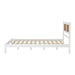 3-Pieces Bedroom Sets Queen Size Wooden Platform Bed with Natural Rattan Headboard, Nightstands Set of 2 with Rattan-Woven Surfaces and Three Drawers for Bedroom, White - DTYStore