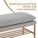 End of Bed Bench with Shelf, Linen Upholstered Storage Shoe Bench, Modern Bedroom Bench with Metal Legs for Living Room, Entryway, Dining Room, 300 LB, Linen Color(Gray) - DTYStore