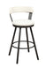 Pub Chairs 2pc Set White PU Upholstered Metal Base 29-inch Counter Height Chairs Seat 360-degree Swivel Dining Furniture - DTYStore