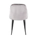 Marcel Contemporary Dining Chair with Black Frame and Silver Velvet Fabric by LumiSource - Set of 2 - DTYStore