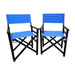 Folding Chair Wooden Director Chair Canvas Folding Chair Folding Chair 2pcs/set populus + Canvas (Color : Blue) - DTYStore