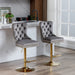 Furniture,Thick Golden Swivel Velvet Barstools Adjusatble Seat Height from 25-33 Inch, Modern Upholstered Bar Stools with Backs Comfortable Tufted for Home Pub and Kitchen Island (Gray,Set of 2) - DTYStore