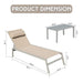 Patio Chaise Lounge Set of 3, Aluminum Pool Lounge Chairs with Side Table, Outdoor Adjustable Recliner All Weather for Poolside, Beach, Yard, Balcony (Khaki) - DTYStore