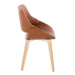 Fabrico Mid-Century Modern Accent/Dining Chair in Natural Wood and Camel Faux Leather by LumiSource - Set of 2 - DTYStore