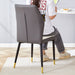 8 modern dining chairs with stylish PU patterned backrest and black metal legs for a comfortable home experience in the kitchen, bedroom and office. - DTYStore