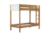 Twin Over Twin Bunk Bed, Upholstered Bunk Bed Frame with Ladder, Safety Guardrails,Rubber Wooden,Teddy Fleece Fabric Headboard/Footboard ,Natural - DTYStore