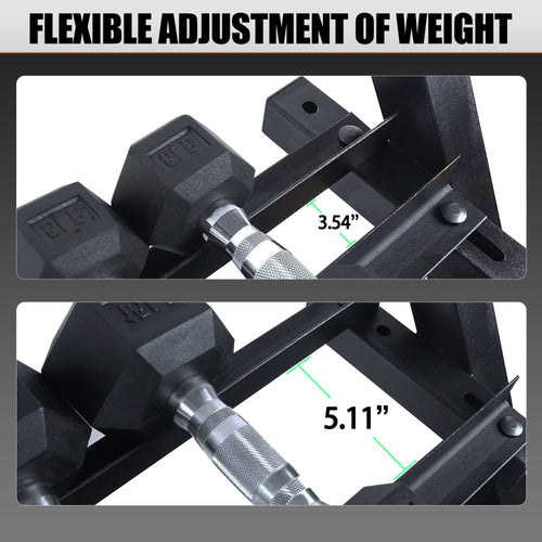 3-Tier Dumbbell Rack Stand: Holds 5-50lb weights with a 1100 lb max capacity. Designed specifically for dumbbell storage. - Image 8