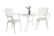 3 Piece Patio Bistro Set Cast Aluminum Bistro Table and Chairs Set of 2 with Umbrella Hole,All Weather Metal Bistro Table Set,Outdoor Patio Furniture Set for Garden White - DTYStore