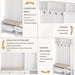 Multi-purpose Hallway Hall Tree with Removable Linen Cushioned Entryway Bench, Coat Rack, Storage Shelves, and DIY Pegboard,for Hallways, Living Room, White - DTYStore