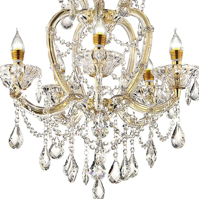 22"In Bella Petite Gold Crystal 5-Led Light Chandelier