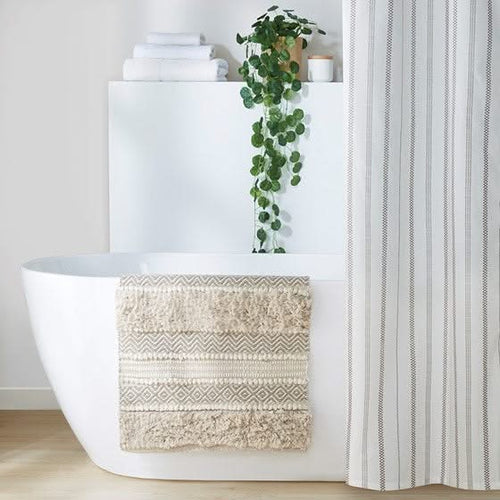 Woven Texture Stripe Bath Rug Natural 22x58' - Image 4