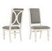 Belleza Antique White Solid Wood Upholstered Dining Chairs, Set of 2 - DTYStore