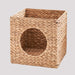 Water Hyacinth Woven Wicker Square Cat Bed Cave - 13" x 13" x 13" - For Small and Medium Cat Breeds and Chihuahua - DTYStore