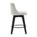 007-25' Swivel Bar Stools Set of 2-Modern Counter Height Stools with Linen Upholstery&Button Tufted Back, Solid Wood Frame Barstools for Kitchen Island, Breakfast Bar or Home Pub, Easy Assembly White - DTYStore