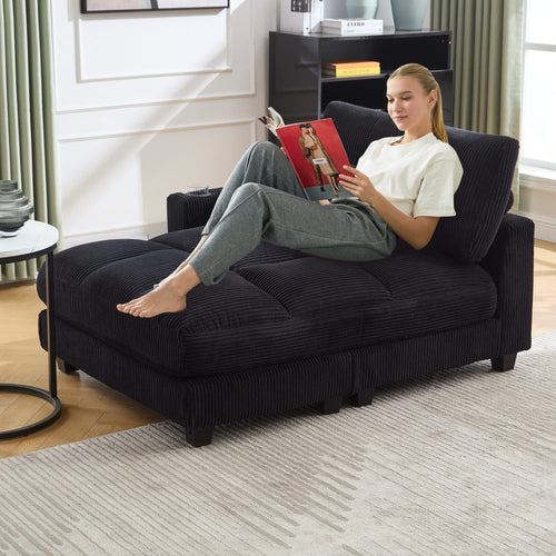 UNITED WE WIN Sleeper Sofa Couch Bed,Oversized Chaise Lounge Chair Cozy Cloud Couch - Image 2