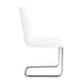 Palton White Synthetic Leather & Chrome Finish Side Chair (Set of 2) - DTYStore