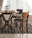 Set of 2pc Counter Height Chairs Dining Room Walnut Finish Solid wood Dark Chocolate Fabric Upholstered Modern Chair - DTYStore