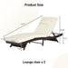 Outdoor Wicker Long Reclining Chair Set of 2 , Wicker Reclining Lounge Chair Lawn Sunbathing Chairs Recliner up to 150° Beach Poolside Garden - DTYStore