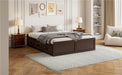 Wood Queen Size Platform Bed Frame with 6 Drawers, Espresso - DTYStore