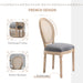 French-Style Upholstered Dining Chair Set, Armless Accent Side Chairs with Rattan Backrest and Linen-Touch Upholstery, Set of 2, Gray - DTYStore
