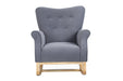 Modern Rocking Chair, Upholstered Accent Chair for Nursery, Playroom, Bedroom and Living Room, Small Contemporary Rocker, Kids Cushioned Arm Chair, Grey - DTYStore
