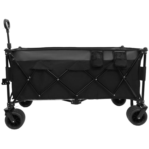 51-inch Extended Heavy-Duty Foldable Utility Wagon - 480lbs Capacity, Patented Ultra-Stable Frame, 1:6 Space-Saving Fold & 7' All-Terrain Wheels, No Assembly Needed, Black- Gray - Image 1