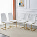 Modern dining chairs, dining room chairs, and golden leg cushioned chairs made of artificial leather, suitable for kitchens, living rooms, bedrooms, and offices. Set of 6 pieces (white+PU )C-001 - DTYStore