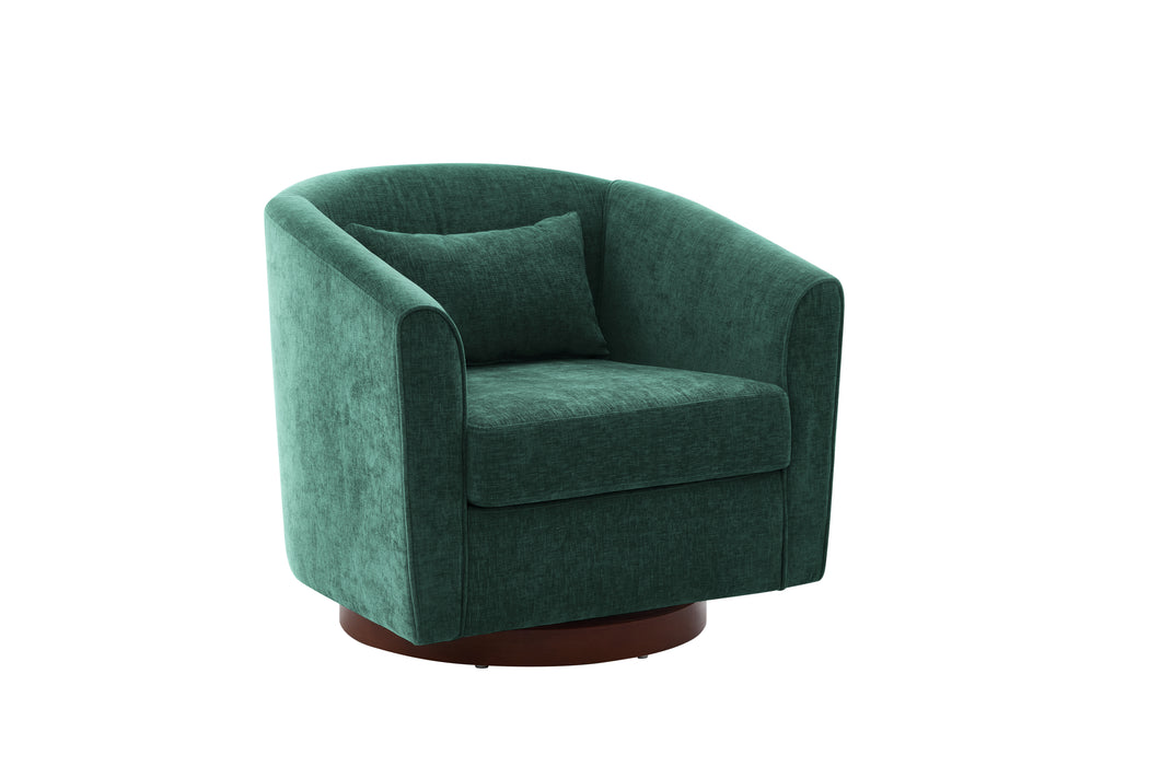 Swivel Accent Chair for Living Room, Sofa Chairs with Wood Base Side, Comfy Swivel Accent Chair with Wide Upholstered, for Living Room