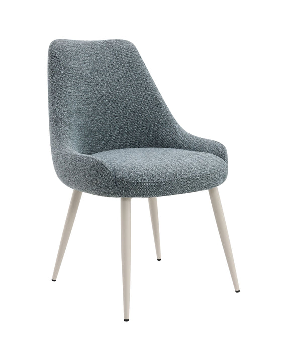 Laela Light Blue Boucle & Bone White Table Side Chair - DTYStore