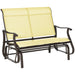 Outsunny 2-Person Outdoor Glider Bench，Patio Glider Loveseat Chair with Powder Coated Steel Frame，2 Seats Porch Rocking Glider for Backyard, Lawn, Garden and Porch, Beige - DTYStore