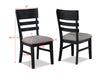 2pc Black Finish Side Chair Gray Fabric Upholstery Seat Ladder Back Contemporary Transitional Style Dining Room Wooden Furniture - DTYStore