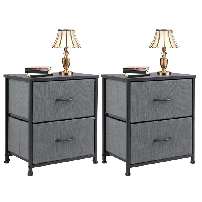 Drawers Dresser Chest of Drawers,Metal Frame and Wood Top,2bc,Gray - DTYStore