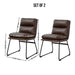Milos Contemporary Upholstered Dining Chairs, Set of 2, Antique Brown - DTYStore